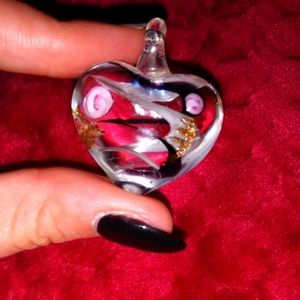 Glass heart shaped pendent
